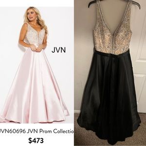 Elegant Black studded prom dress. JVN by Jaconi Size-14